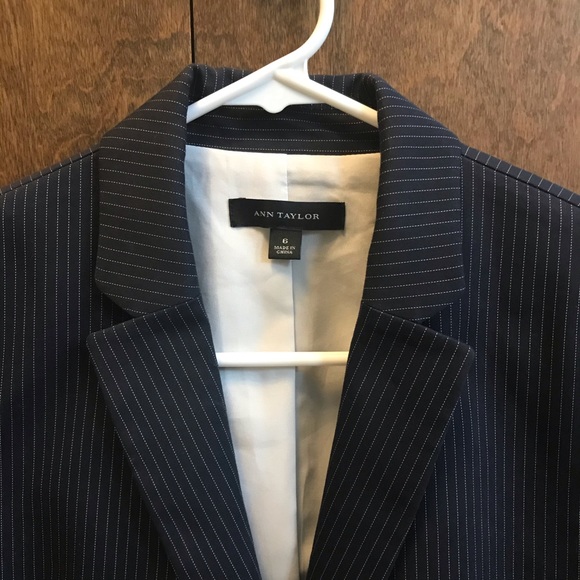 Ann Taylor Navy Pinstripe Jacket - Picture 3 of 6